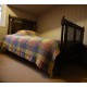 Unused Harlequin Plaid Honeycomb Quilt . Rose & Hydrangea Blue CPHN02